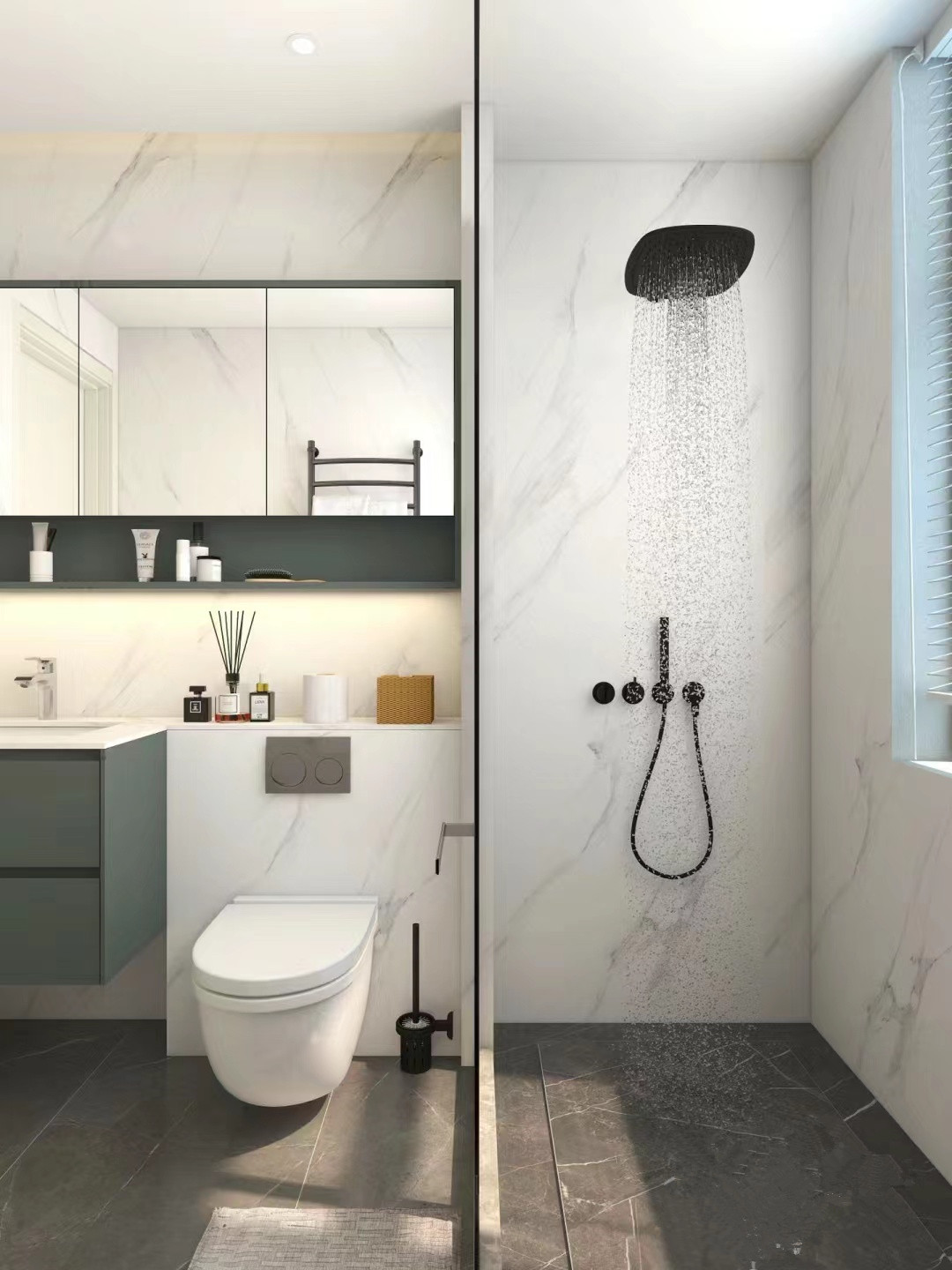 Modern light luxury style bathroom, practical and tasteful