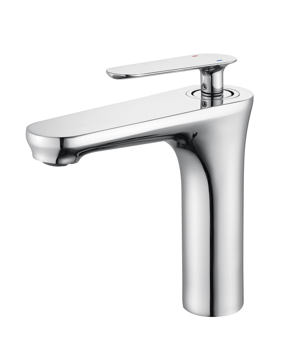 Brass Bathroom Faucet Chrome Polished Single Handle Basin Vanity Sink Faucet